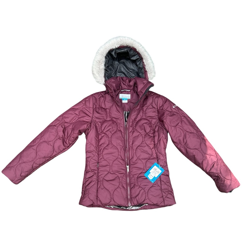 Women’s Columbia Quilted Jacket with Faux Fur Hood - Purple